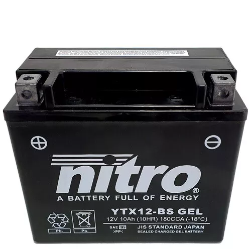 Batterie für Kawasaki KLE 500 A LE500A 1991 Nitro YTX12-BS GEL geschlossen
