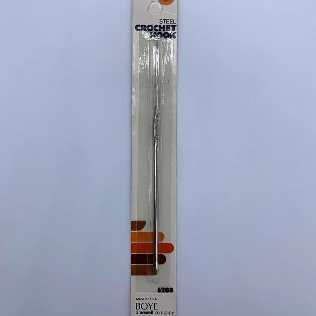 Boye Steel Crochet Hook Size 6 Silver 6208 Vintage Made in USA