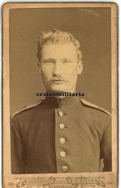 Orig. Foto CDV Portrait Soldat in BIELEFELD Gadderbaum