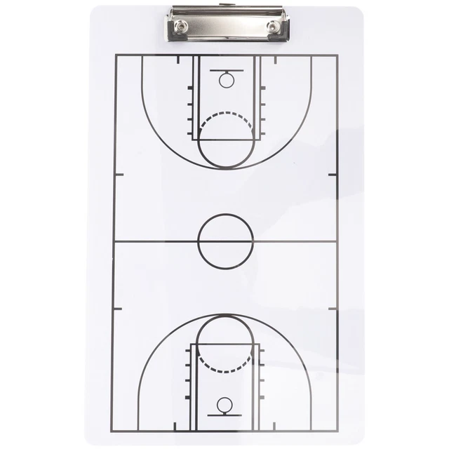 Basketball Taktiktafel 35x22cm - Doppelseitiges Coaching Board Mit Spielerstatistik