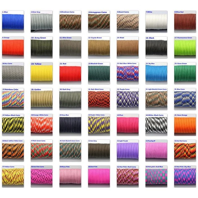 25 50 100FT 550 Paracord Parachute Cord Lanyard 7 Strand Core Tent Camping rope