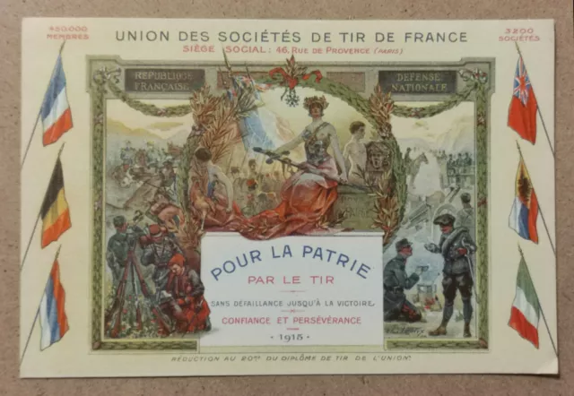 CPA - Carte Postale Patriotique 14-18 - Union des Sociétés de Tir de France