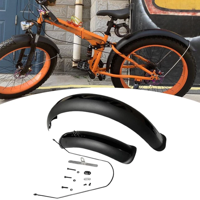 Garde-boue Fat Bike 20 Pouces - Kit Avant Et Arrière - Noir Brillant