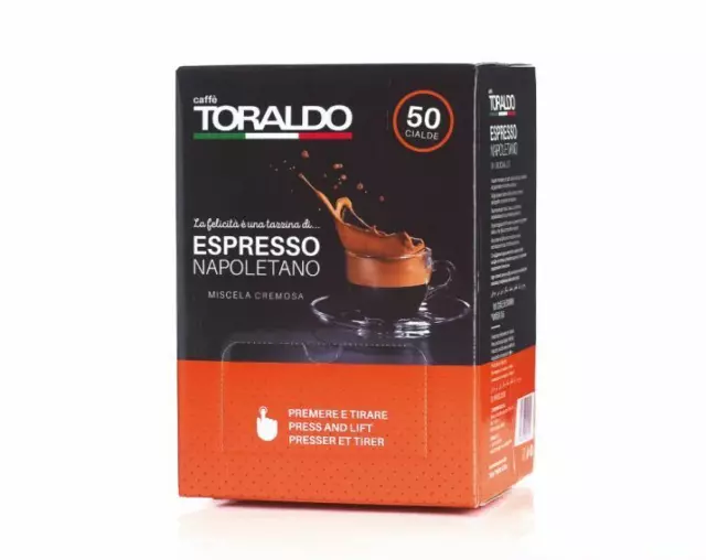 50 Cialde Caffè Toraldo Filtro Carta ESE 44 mm Miscela Cremosa SPED. GRATUITA