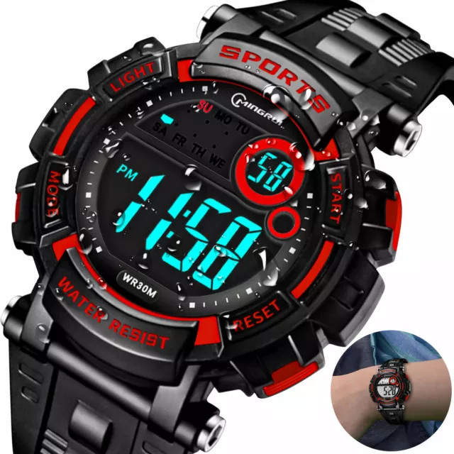 Kids Digital Electronic Watch Waterproof Children Boys Girls LED Sports Watches