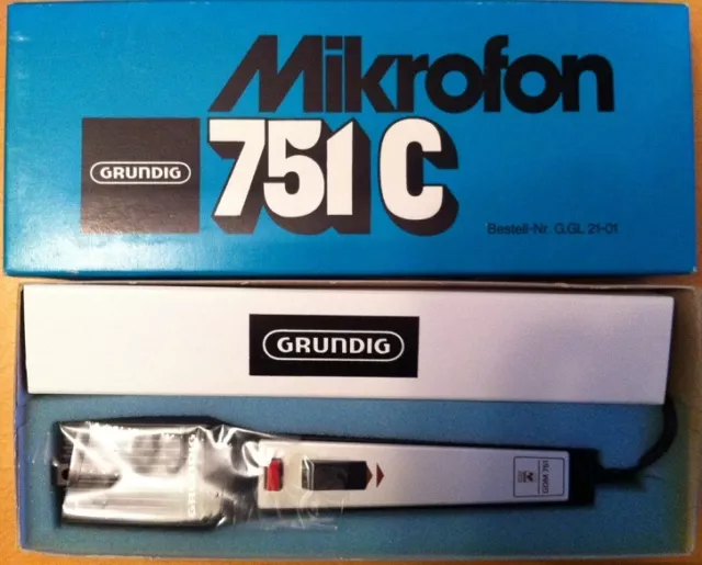 Grundig Mikrofon 751C Microphone für Diktiergerät Handmikrofon - NEU - RARITÄT