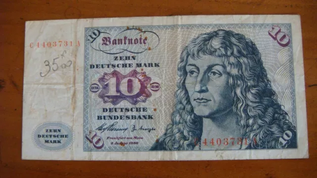Lot 4 billets Allemagne 10 20 Deutsche Mark 2