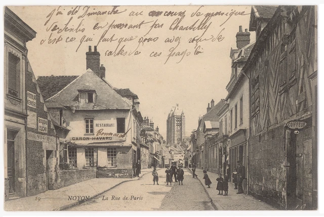 Cpa Oise - Noyon - La Rue De Paris