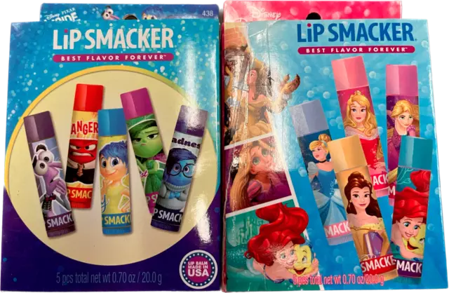 Disney Lip Smacker Pixar Princess / inside out Lip Balm 5-pc set