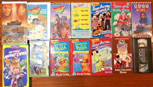 LOT OF 14 VHS Kids Movies Cartoons Family From The 1990s Sing A cartoons-movies