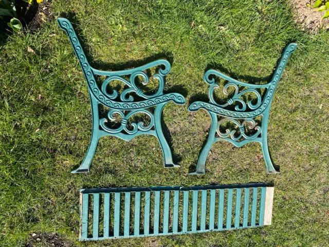 cast iron garden bench ends with cast iron back rest