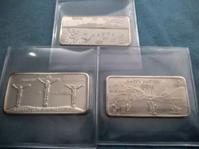 Greatest Historical Events - 1oz .999 Fine Silver Bar Lot = 3oz Total