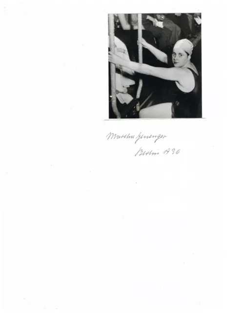Martha Genenger - 2. Olympiasieger 200m Brust-Schwimmen 1936 - Rarität!