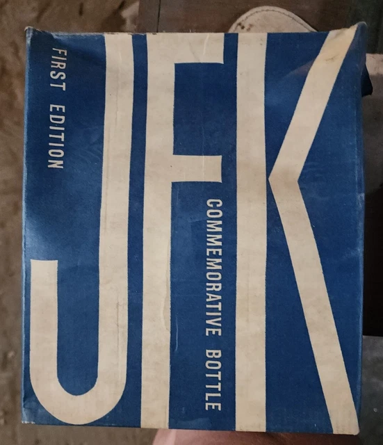 JFK Cobalt First Edition Commemorative Bottle With Box