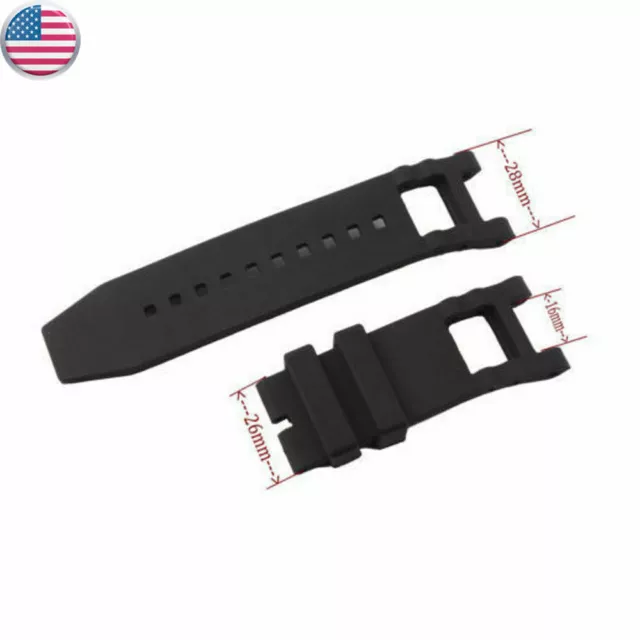 Watch Band Silicone Rubber Strap For Invicta Subaqua Noma Iii 6043 (Black)