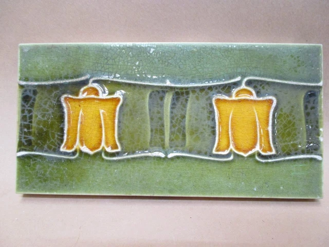 Tile, Majolica, Art Nouveau, Art Deco, England, border tile, antique, vintage