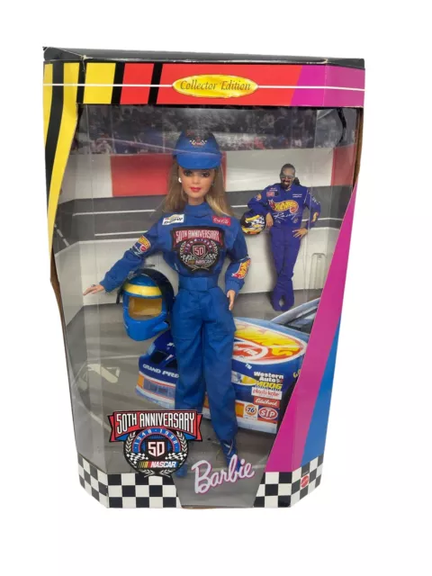 VTG BARBIE NASCAR 50th Anniversary Doll 1998 Mattel See Photos w Box Dented NOS
