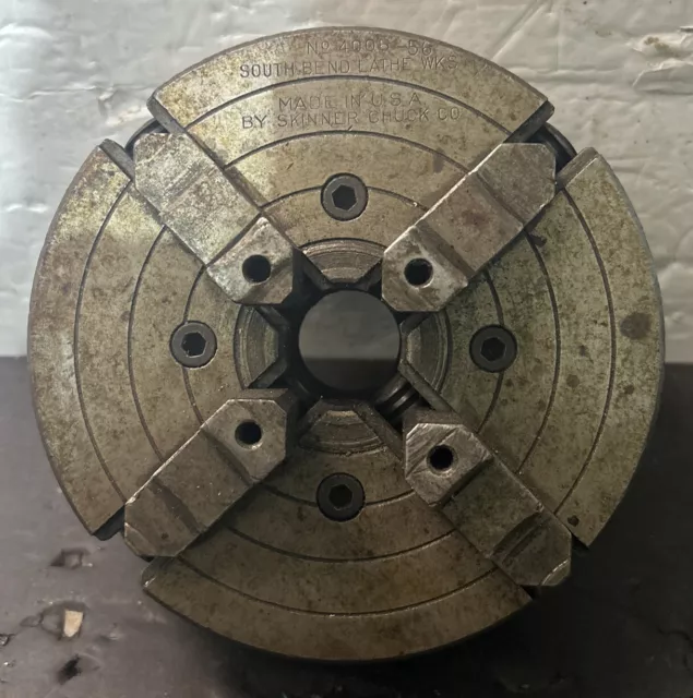 Genuine South Bend 9" 10K 6" 4-Jaw Lathe Chuck Skinner #4006-56/ 1-1/2"-8 Tpi