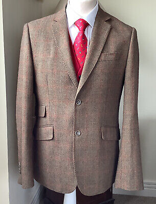 Gianni Feraud  Brown Mix  Check Wool Polyester Blazer Size 42R - Mint Condition