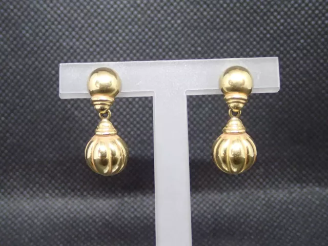 Boucle d'oreille boule en or  jaune 750/ème de 2.53g  / Bijoux d'occasion