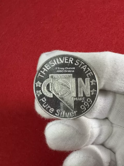 Vintage NCM Nevada Coin Mart Silver State .999 1oz Art Round