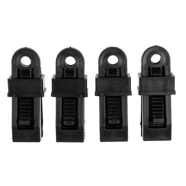 4x Eyelet Tarp Clips Locking Clamp Awning Camping Canopy Cover Fixing Pegs