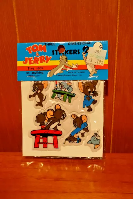 Vintage NOS MINT 1970s 1980s Tom & Jerry  Puffy Stickers