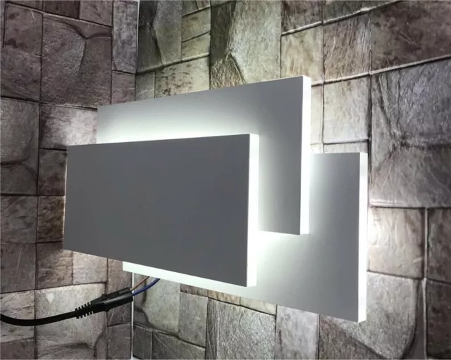 Applique da parete moderno tridimensionale lampada led 12w luce bianca in vetro