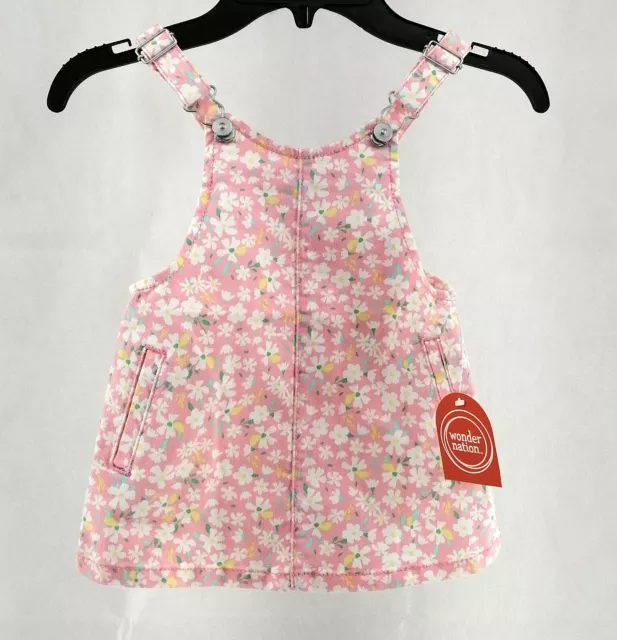 Girls Baby Wonder Nation 12M Overall Jumper Dress Pink Floral