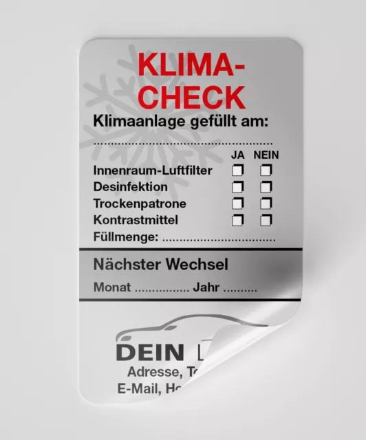 KLIMA - CHECK Service Aufkleber KFZ Inspektionsaufkleber