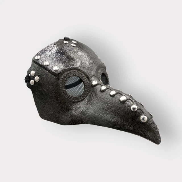 Plague Doctor Mask Black Long Beak Steampunk Cosplay Plastic Faux Leather Look