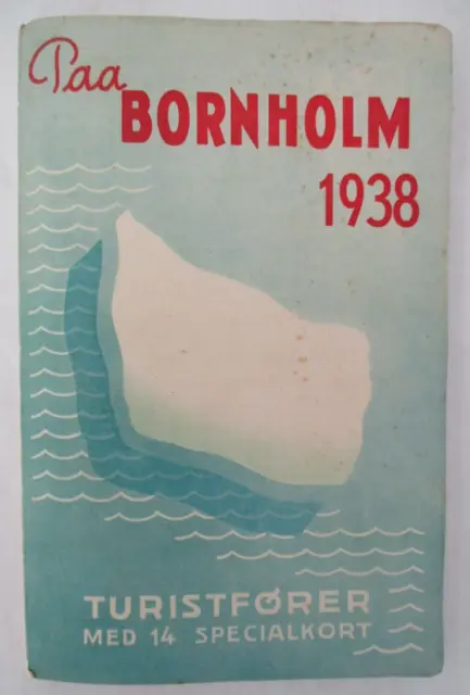 1938 Paa BORNHOLM, Denmark Guidebook, in Danish with Foldout Maps