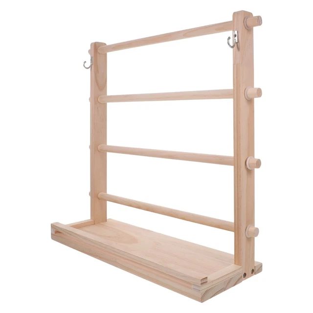 SEWING THREAD SPOOL Storage Racks Wooden Ribbon Organizer Holder ...