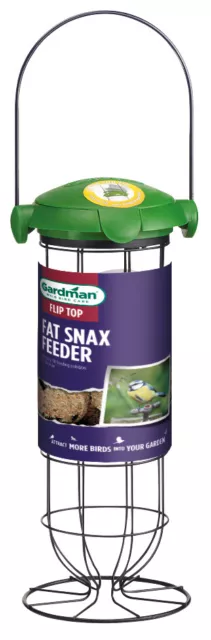 Gardman Bird Feeder Flip Top Easy Fill/Clean, Seed, Nyjer, Peanut, Fat Balls etc