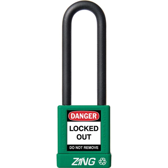 ZING 7051 Lockout Padlock,KA,Green,1-3/4"H
