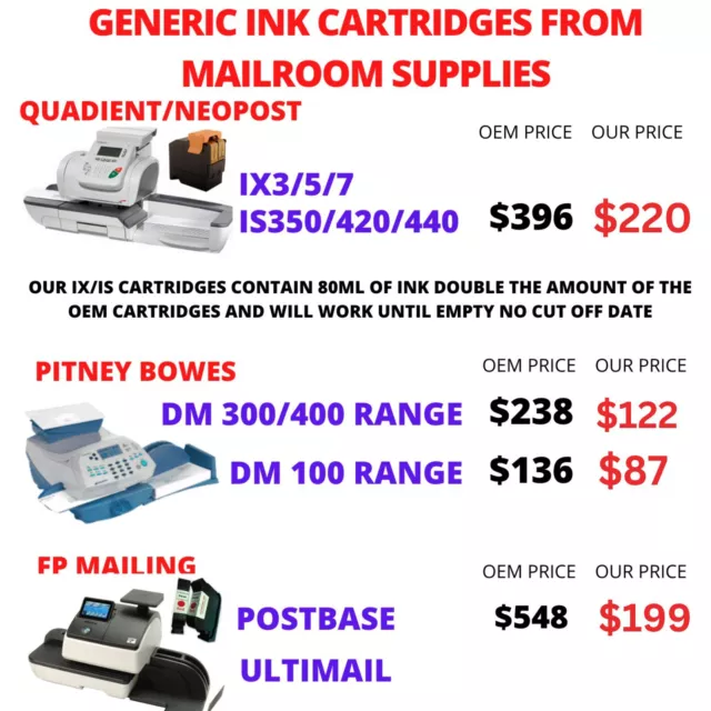 Neopost Quadient  Pitney Bowes FP Mailing Postage Meter ink cartridges Franking