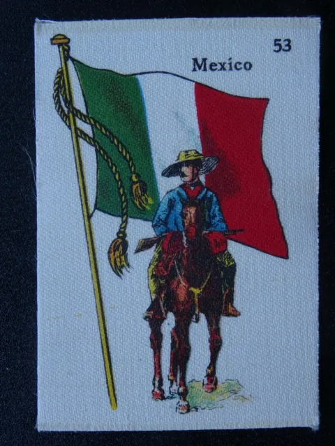 No.53 MEXICO Flag & Soldiers (Silk) by La Favorita (Canary Islands) 1915