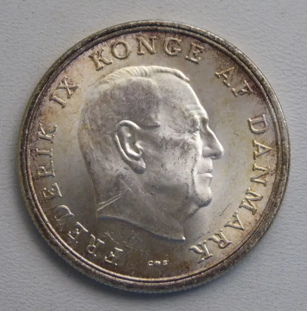 1964 Denmark 5 Kroner Silver Coin - High Grade KM#854 Wedding of Princess Anne