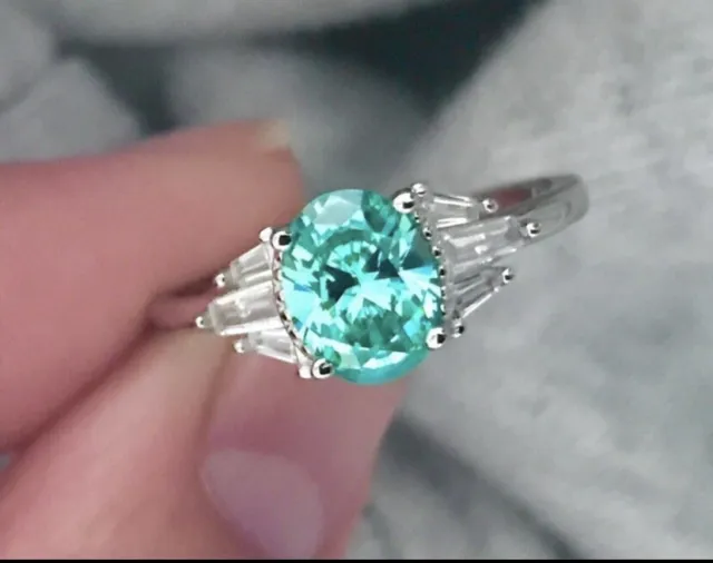 Paraiba Tourmaline Ring 925 Sz 5 Or 8