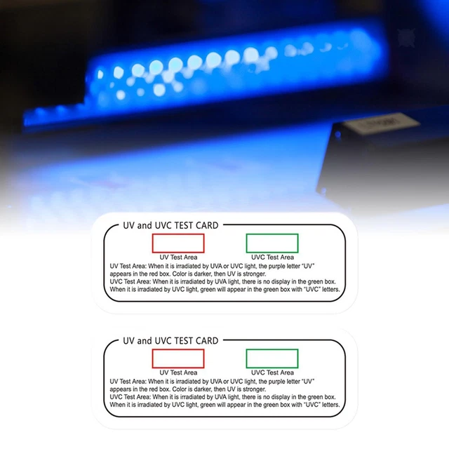 UVA/UVC Testkarten – Praktische Licht-Indikatorkarten Zur Überprüfung Von UV-Lampen, 10/100 Stück
