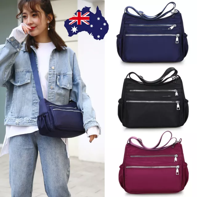 Shoulder Bag Travel Multi Pocket Waterproof Cross Body Messenger Bags Handbag AU