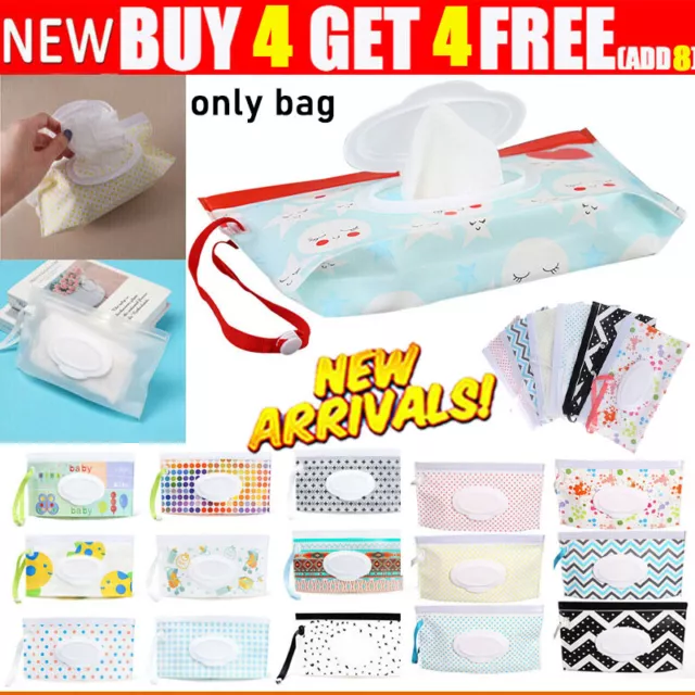 Baby Reusable Wet Wipe Bag Wipes Holder Box Tissue Case Refillable Wet Wipe Bag