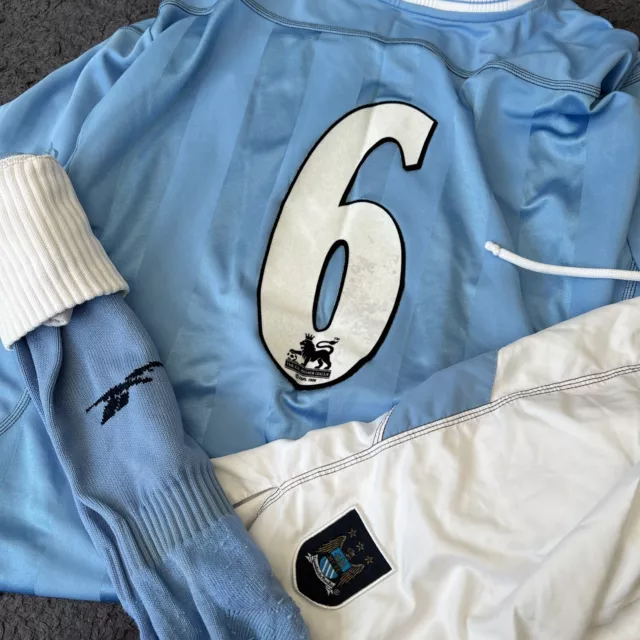 2003/2004 Manchester City home match worn football shirt kit # 6 Claudio Reyna