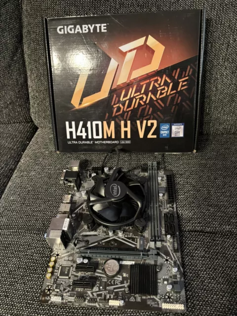 Carte Mère LGA1200 H410M H V2 Ultra Durable + Processeur Pentium Intel