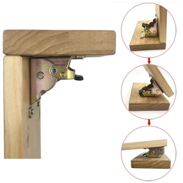 2pcs Iron Hinge 90 Degree Table Leg Brackets Foldable Support Brackets  Chair 3