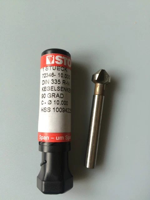 10mm Fraise HSS a Chanfreiner 3 Dents à 90° Queue 6mm de Marque Allemande STOCK