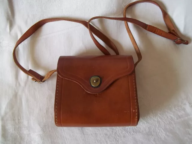 Vintage Binocular leather case  5"T x 5"W x 2.25" Depth