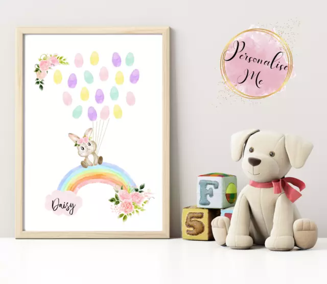 BABY SHOWER - Fingerprint - Fun Keepsake - INK INCLUDED - Personalised - A4 & A3