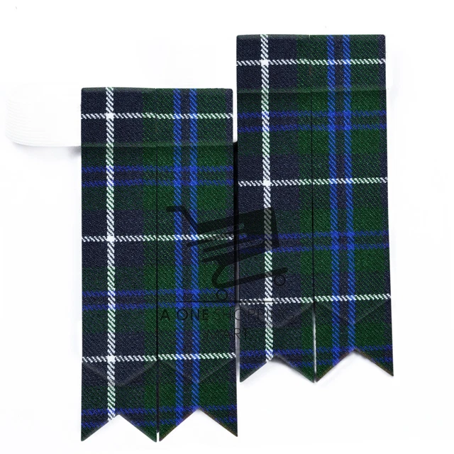 Kilt Flashes - BLUE DOUGLAS tartan Flashes Kilt Flasher Hose Sock Garter