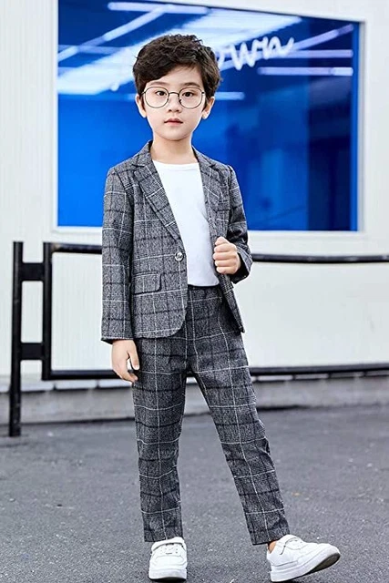 LOLANTA 2 Piece Boys Suits Set, Kids Suit Jacket & Trousers age 4-5 TR05 2